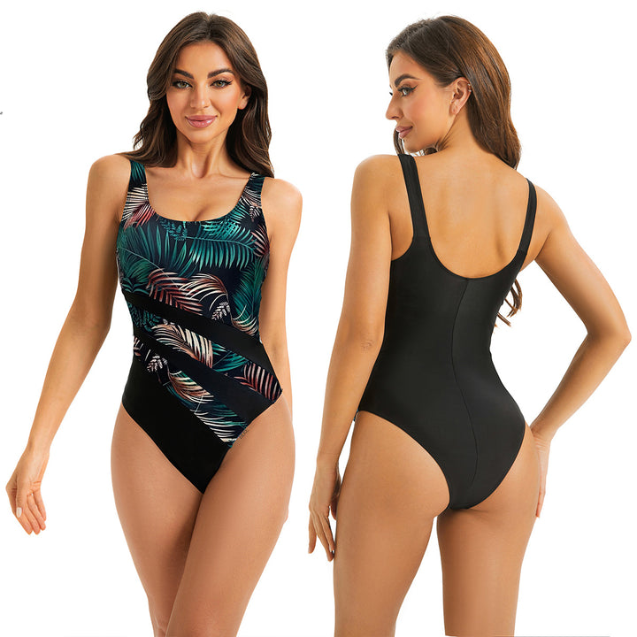 Women's Sporty Tube Swimsuit with Floral Design Mune Fashion