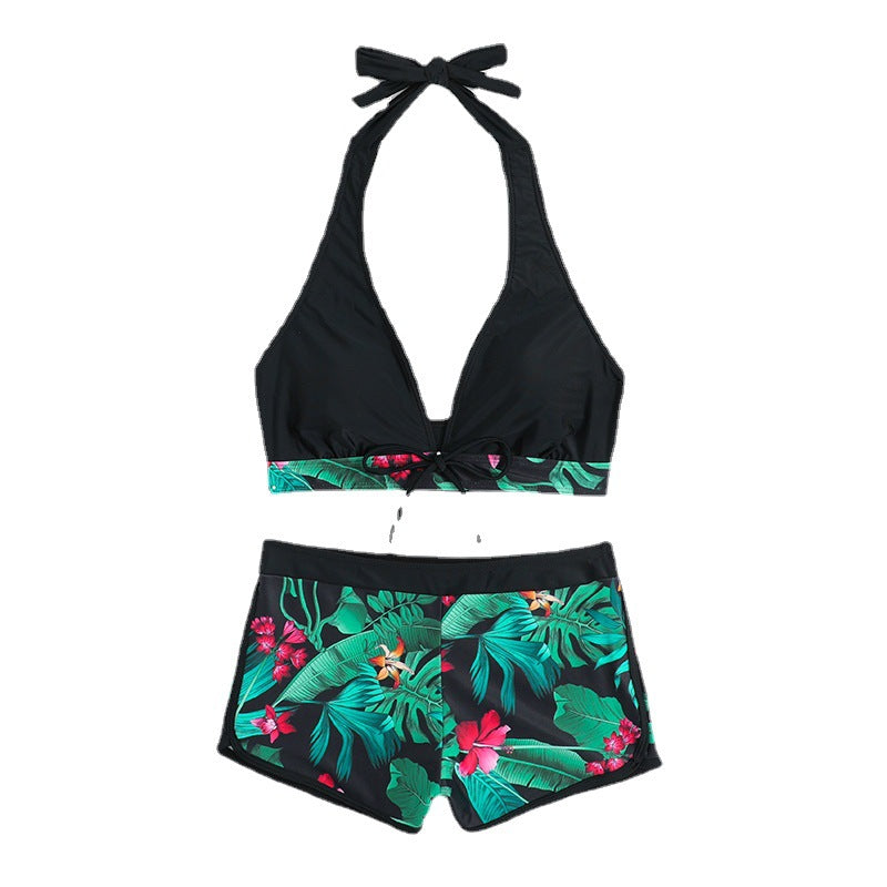 Ladies triangle bikini with floral shorts design Mune Fashion