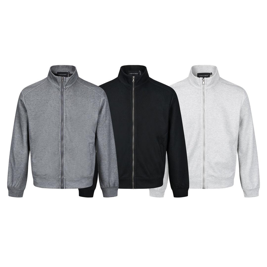 Men's lightweight sweat jacket made of cotton blend with stand-up collar, full-length zipper and side pockets Mune Fashion