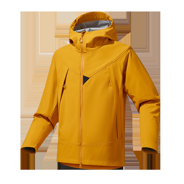 Men's Lightweight Softshell Hoodie Jacket with Windproof Breathable Membrane and Ergonomic Cut Mune Fashion