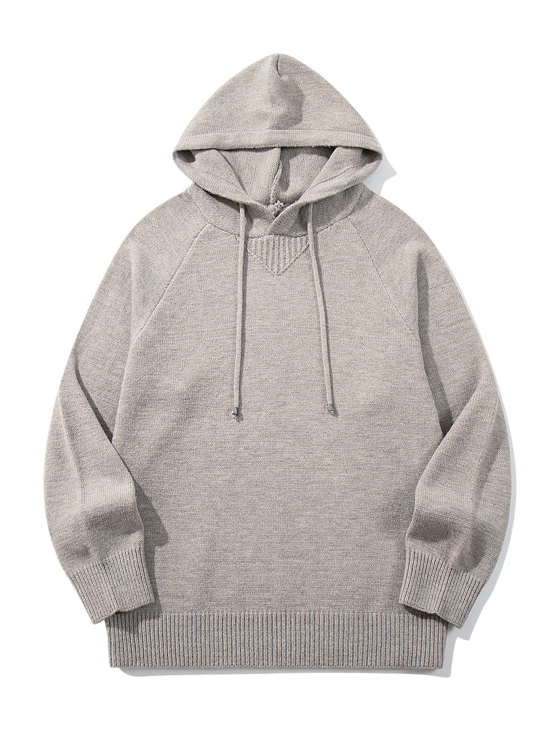 Unisex knit hoodie with raglan sleeves and wide ribbed hem Mune Fashion