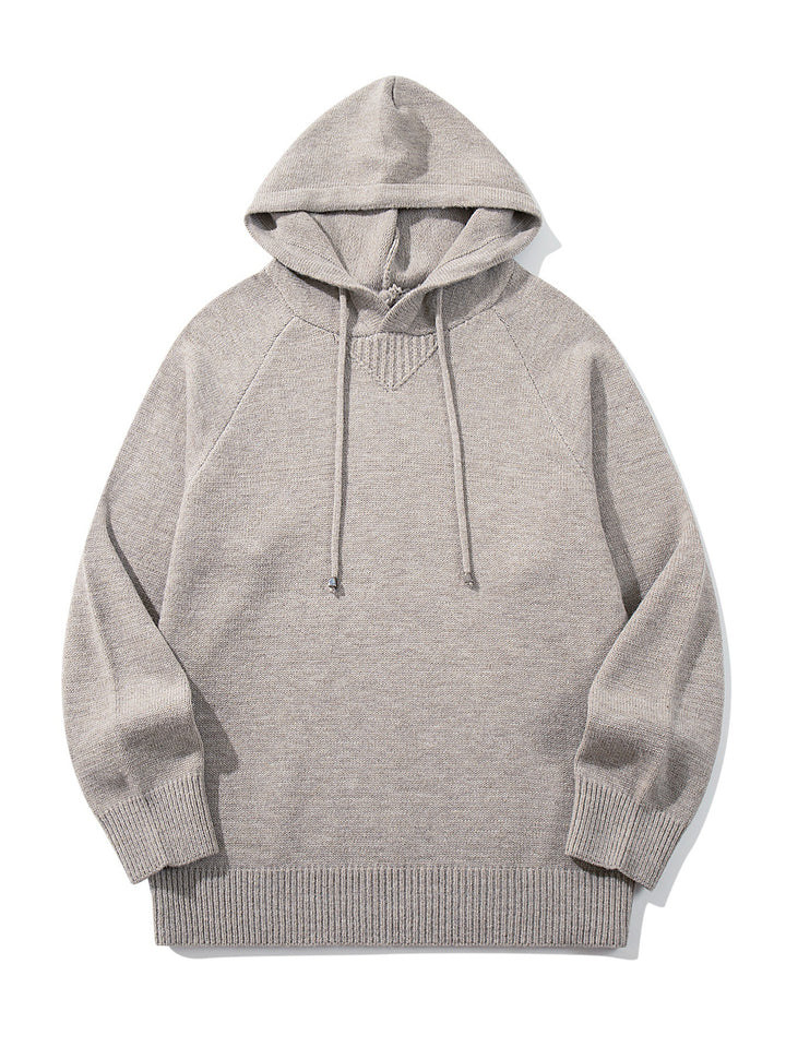 Unisex knit hoodie with raglan sleeves and wide ribbed hem Mune Fashion
