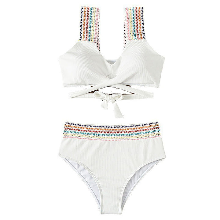 Women's high-waisted swimsuit with modern tie details Mune Fashion