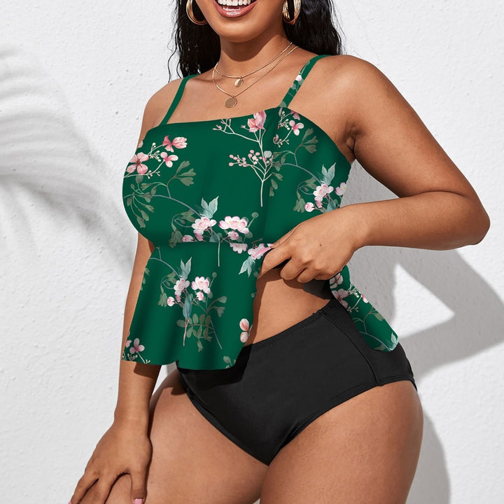 Women's tankini with flared skirt and floral design Mune Fashion