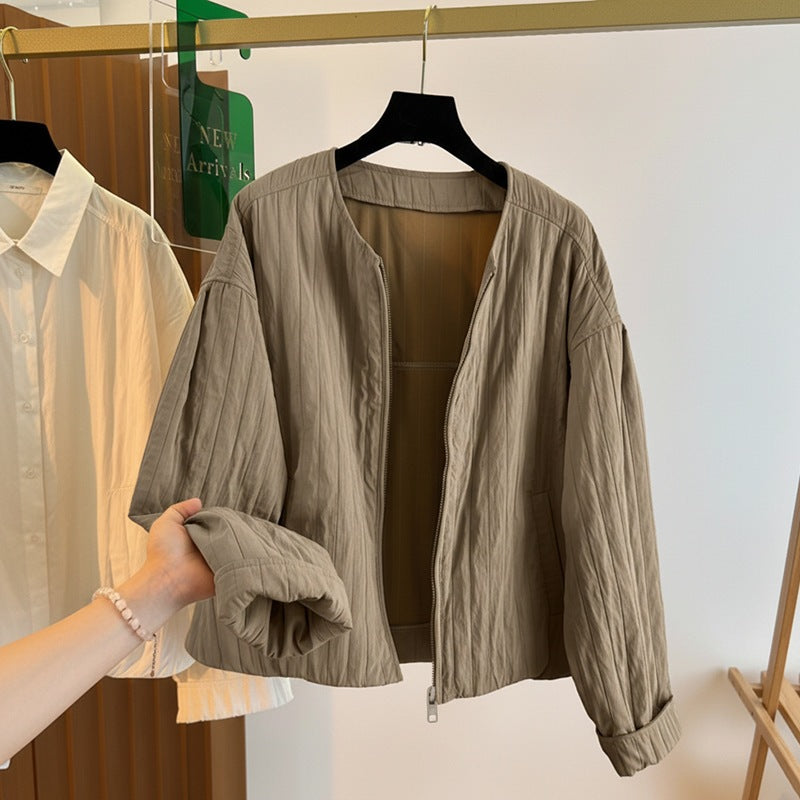 Women's Stylish Quilted Jacket with Light Cut Mune Fashion