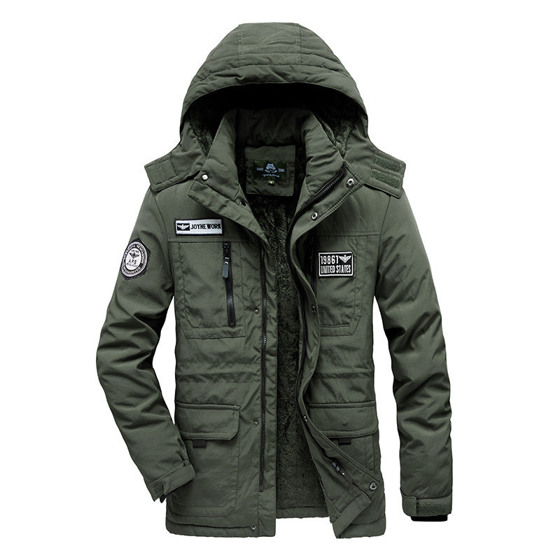 Men's Padded Field Parka with Hood, Cozy Teddy Lining and Tactical Multi-Pockets Mune Fashion