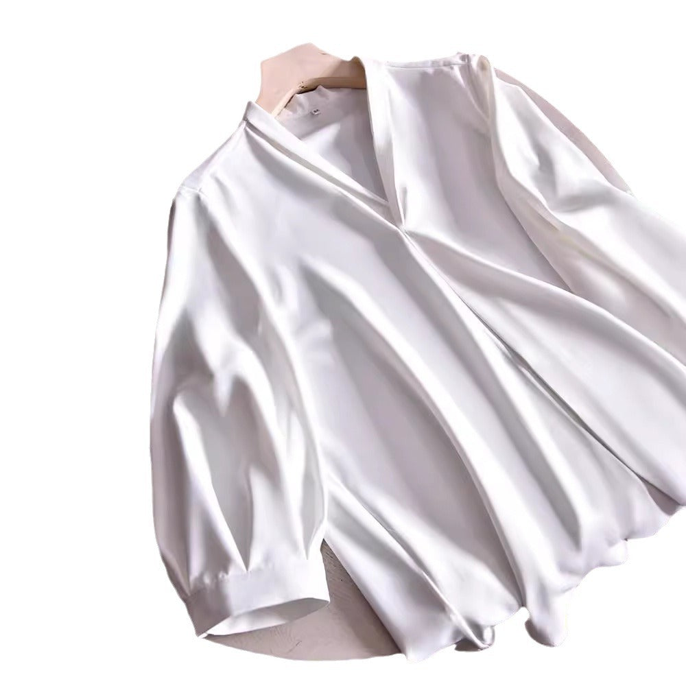 Women Elegant Blouse with Balloon Sleeves Mune Fashion