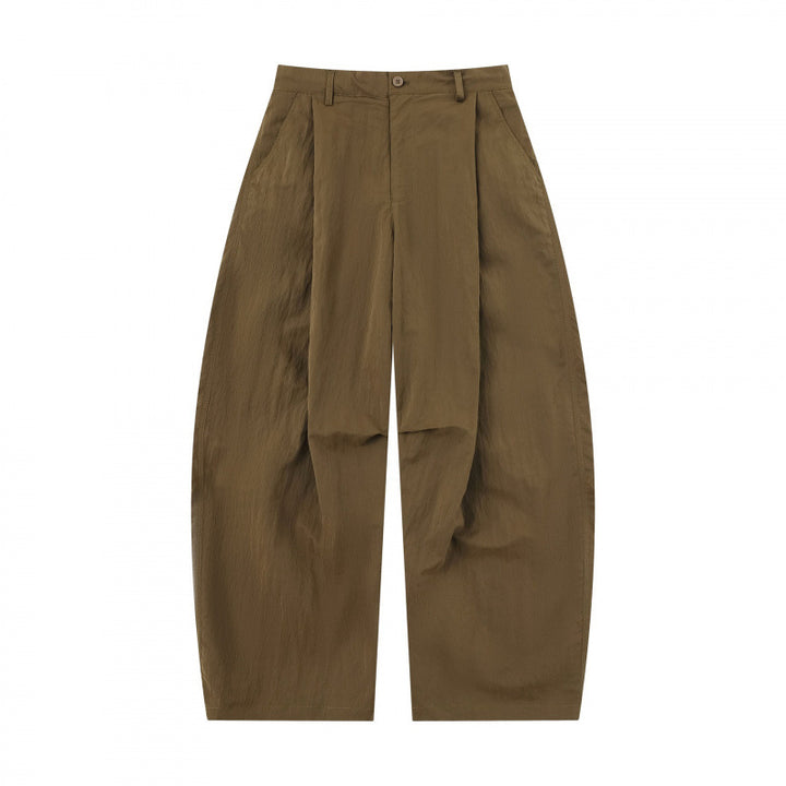 Women Wide Balloon Pants made of Cotton Blend with High Waist and Elastic Back Rubber Mune Fashion