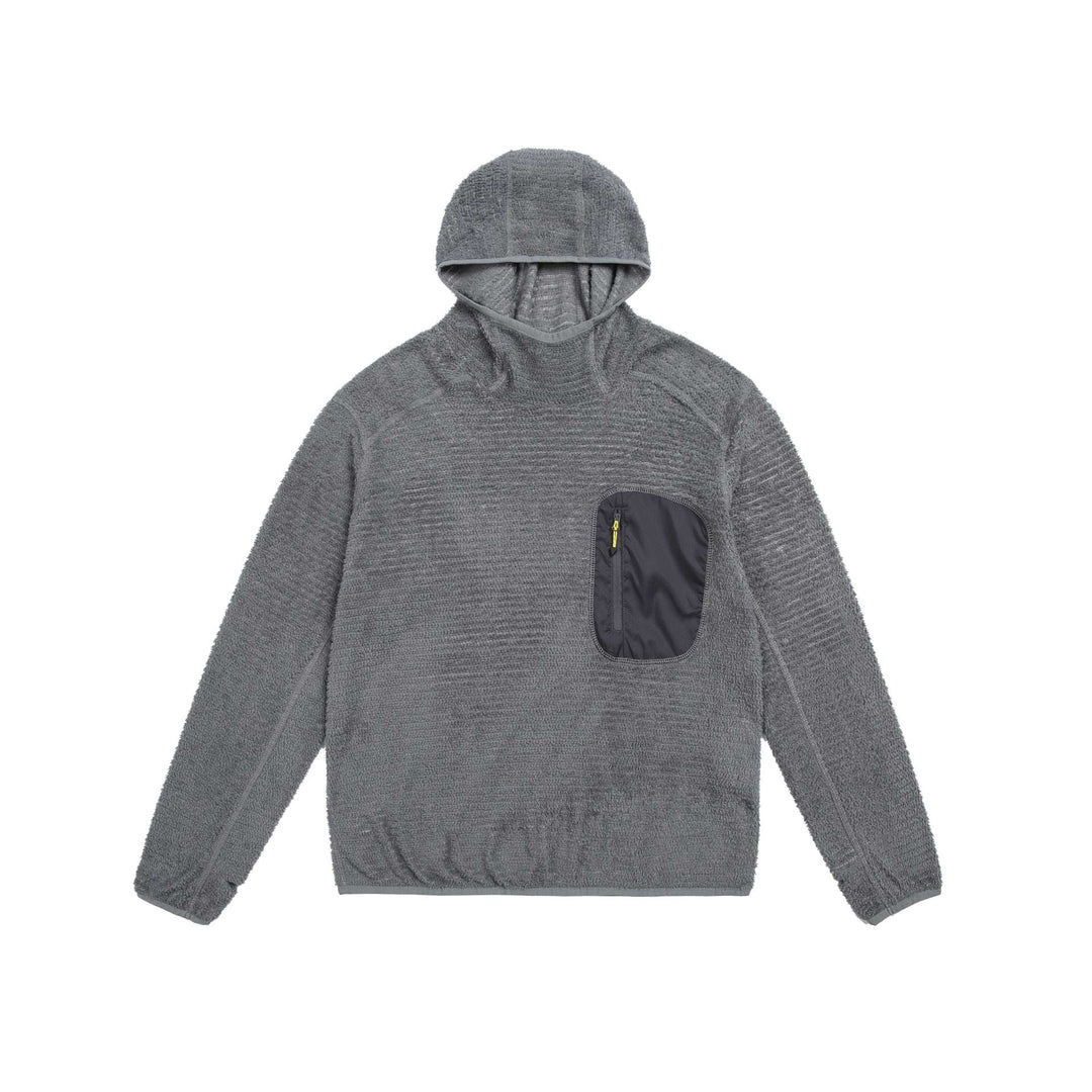 Unisex cozy hooded fleece pullover with chest zip pocket and elastic hem Mune Fashion