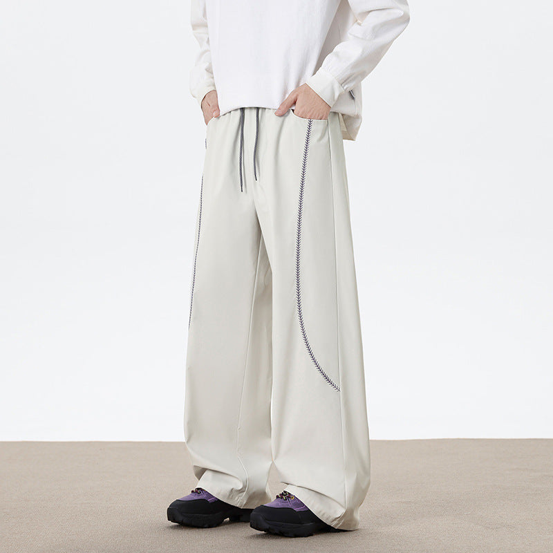 Men's Loose-Fitting Sports Pants with Side Zippers