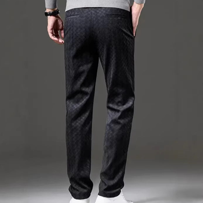 Men's stylish casual trousers with check pattern