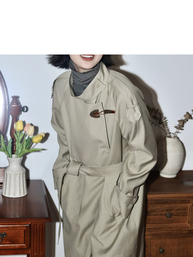 Ladies Fashionable Utility Jacket with High Collar Mune Fashion