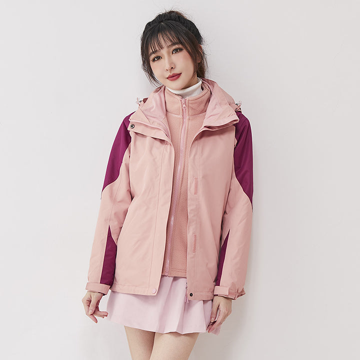 Women double-layer outdoor jacket with removable fleece inner jacket and windproof membrane Mune Fashion