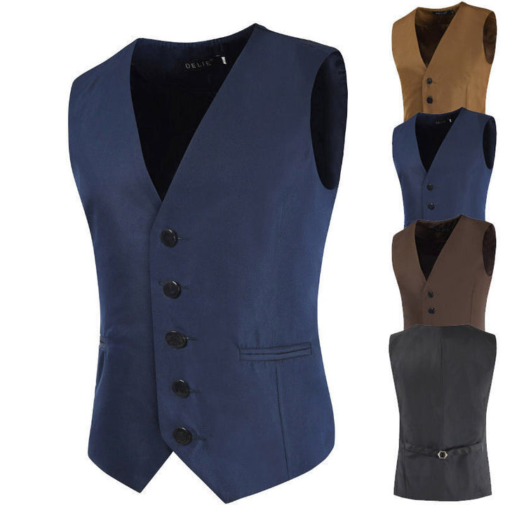 Men's Satin Tuxedo Vest with Tailored Fit, V-Neck and Elegant Button Placket Mune Fashion