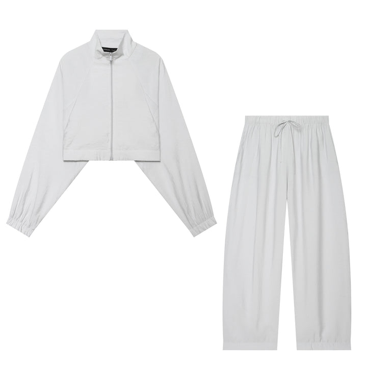 Women's loose linen-look lounge pants with elastic waistband and drawstring Mune Fashion