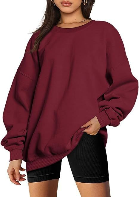 Women's extra long oversized sweatshirt with balloon sleeves, ribbed hem and brushed interior Mune Fashion