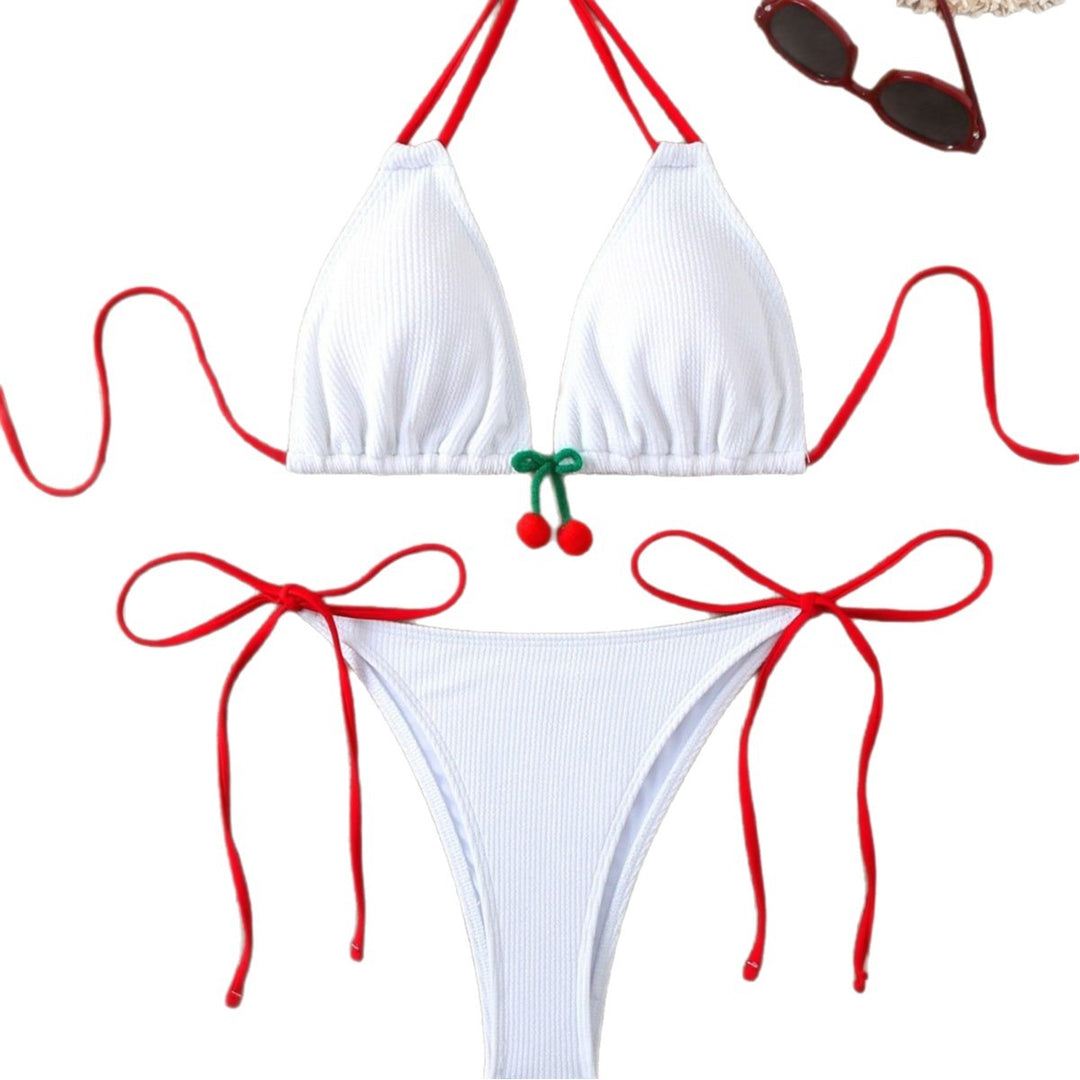 Ladies triangle bikini with cherry detail Mune Fashion