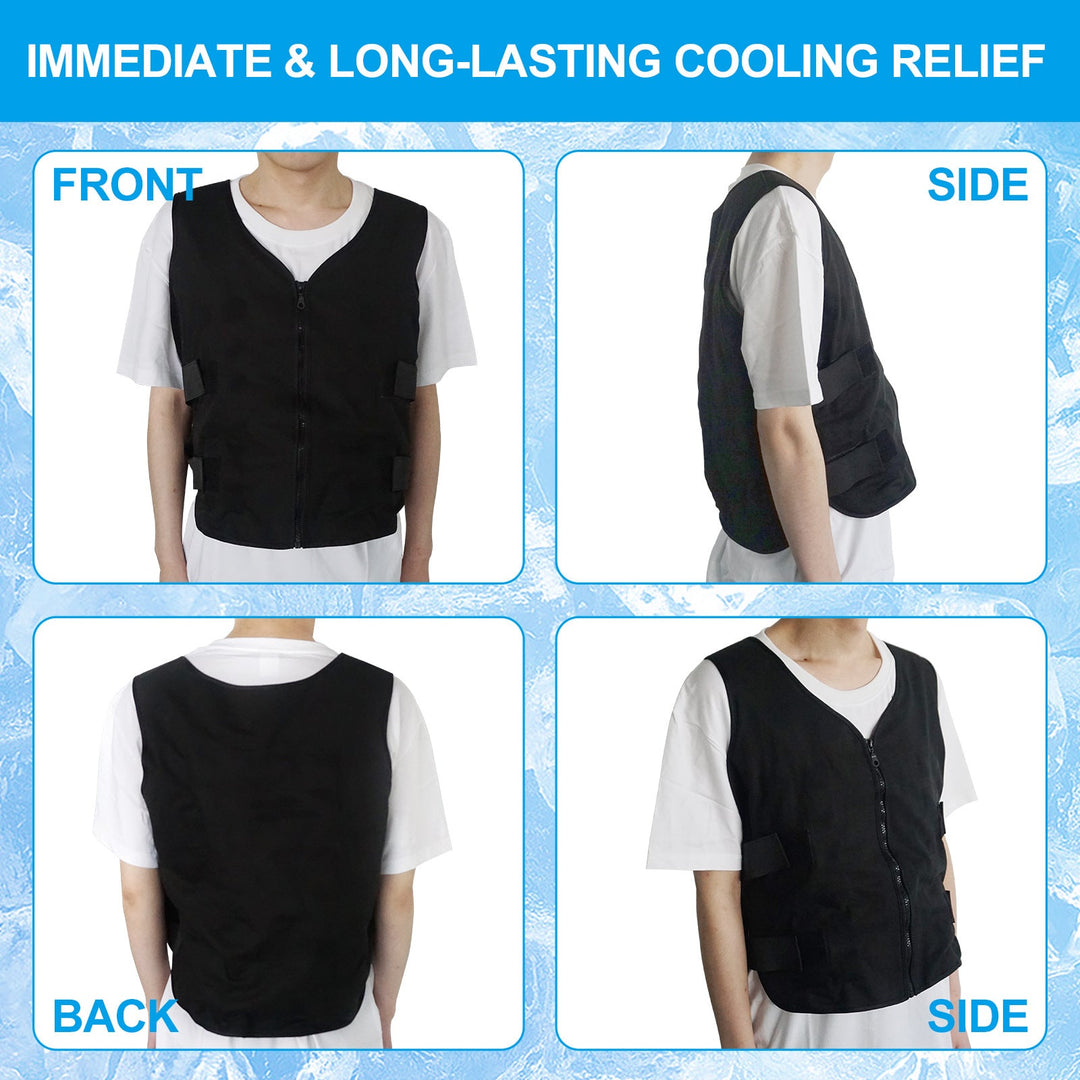 Unisex nan cooling vest with refillable ice compartments and sturdy zipper Mune Fashion