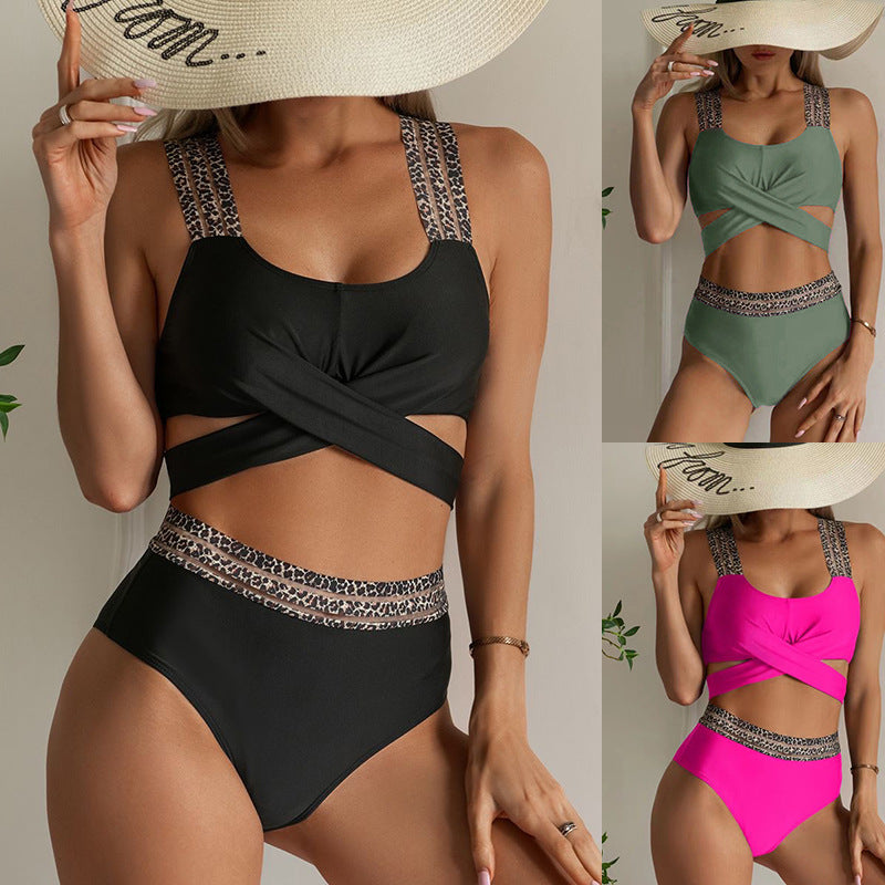 Women's High-Waisted Bikini Set with Creative Cut-Out Design Mune Fashion
