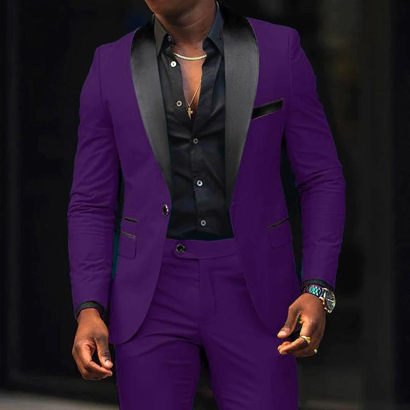 Men's narrow cut tuxedo with satin lapels and slim-fit trousers Mune Fashion