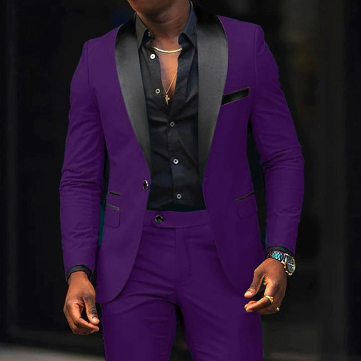 Men's narrow cut tuxedo with satin lapels and slim-fit trousers Mune Fashion
