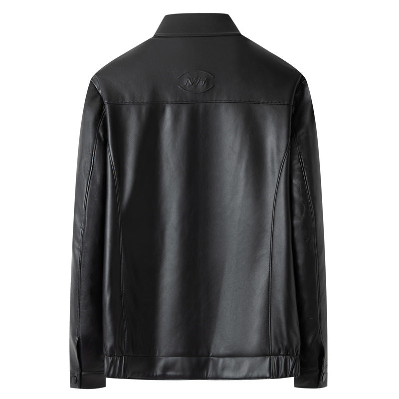 Men's Premium Leather Shirt Jacket Style with Chest Flap Pockets Mune Fashion