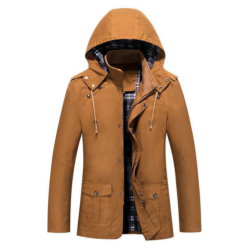 Men's Lightweight Hooded Parka with Checked Lining and Multi-Functional Pockets Mune Fashion