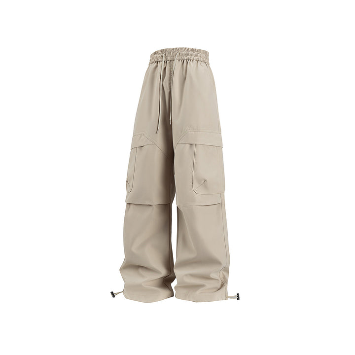 Unisex Wide Cargo Pants in Utility Baggy Style with Elastic Waistband and Adjustable Cuffs
