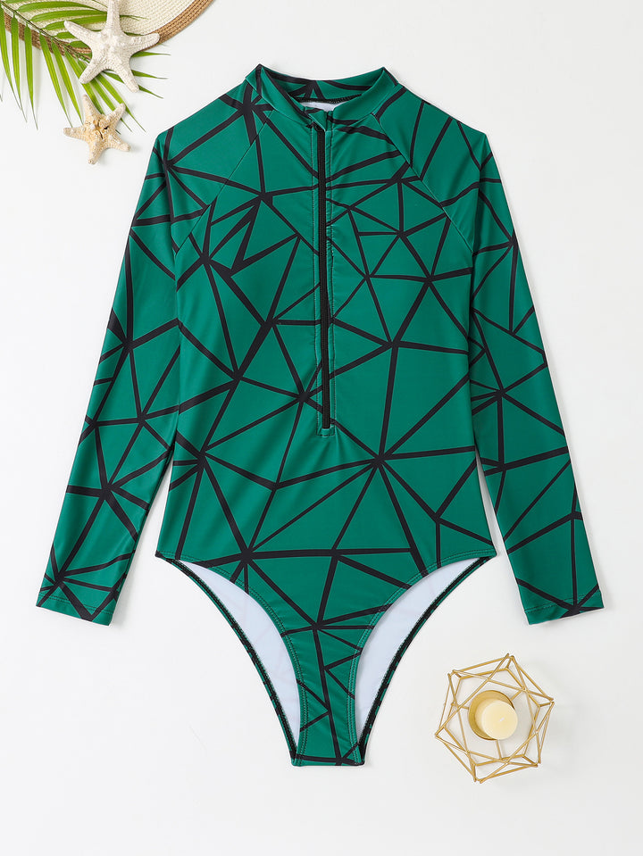 Damen Langarm Surfanzug mit geometrischem Design Echo Archiv