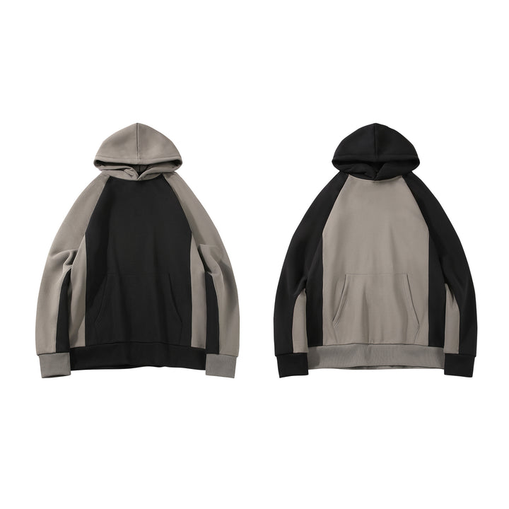 Herren Kapuzenpullover im Colourblock-Design mit Raglanärmeln, Kängurutasche und geripptem Saum Mune Fashion