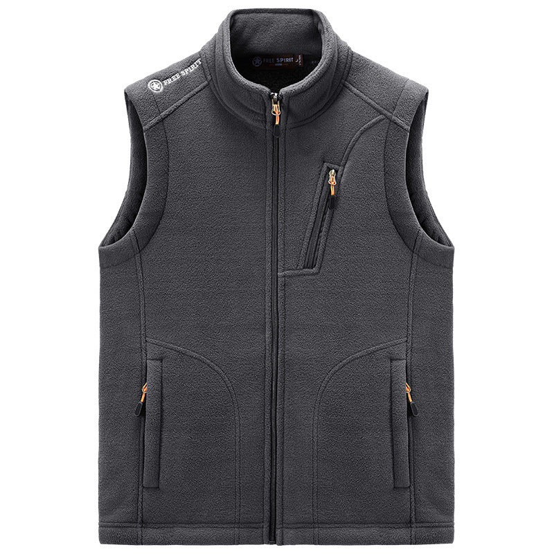 Men's fleece thermal vest with organizer chest pocket and wind-resistant structure Mune Fashion