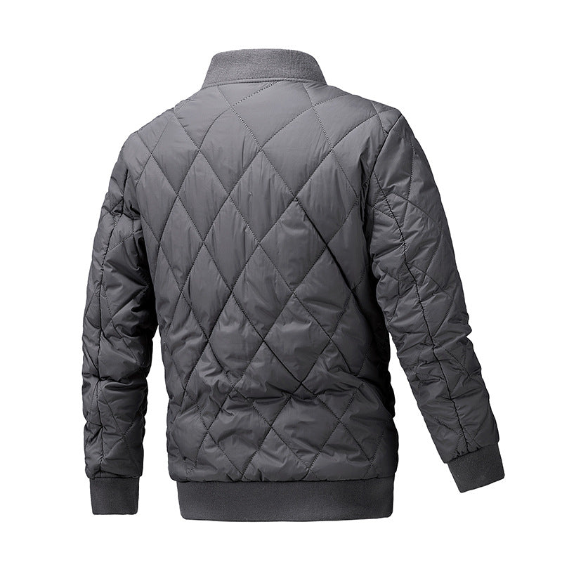 Men's quilted, lightweight padded bomber jacket with diamond quilting Mune Fashion