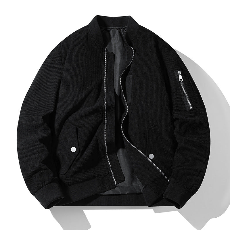 Men's Sporty Bomber Jacket with Zipper and Practical Pockets Mune Fashion