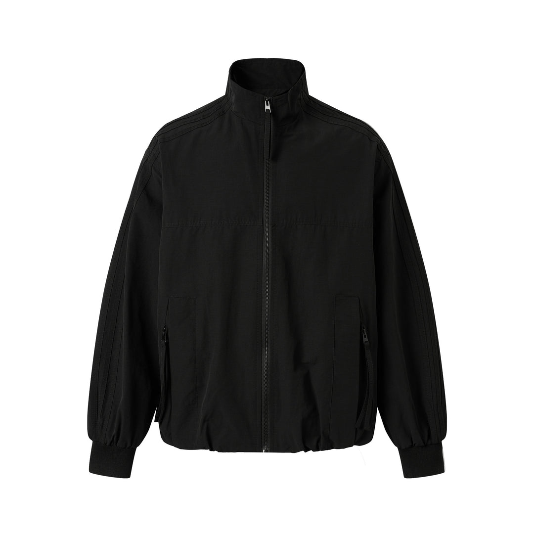 Unisex Light Windbreaker Jacket with High Stand-up Collar and Functional Pockets Mune Fashion
