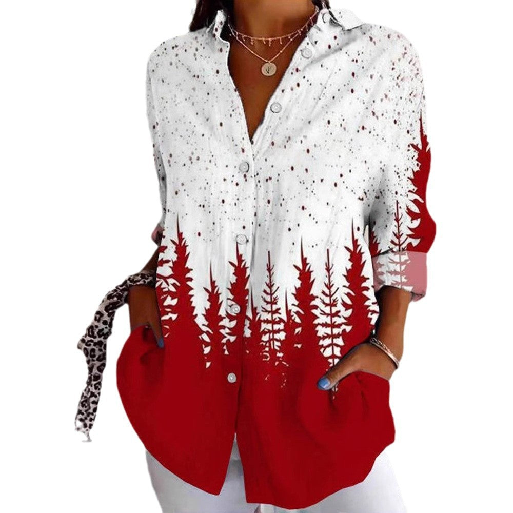 Women's longline shirt blouse with fir silhouette, full-button placket and side pockets Mune Fashion