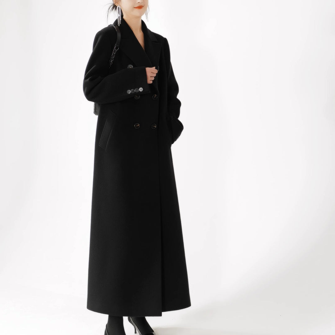 Women Elegant Double-breasted Coat Mune Fashion