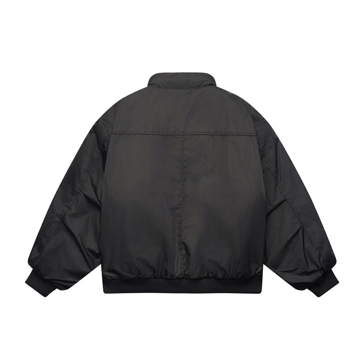 Unisex Boxy-Flight Jacket in Oversize Cut with Quilted Stand Collar Lining and Ribbed Cuffs Mune Fashion