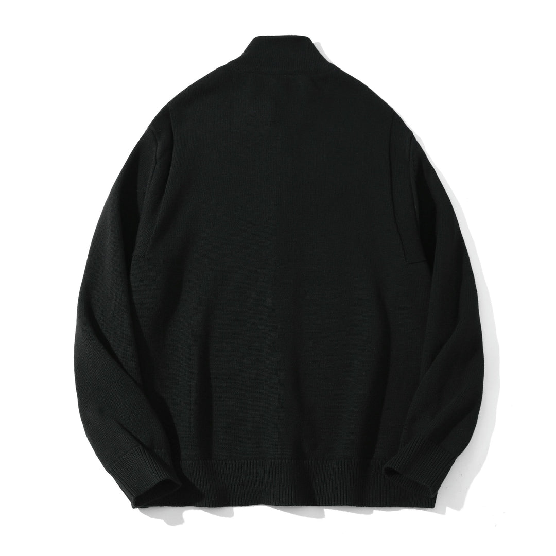 Men's knit cardigan with high collar and full button placket Mune Fashion