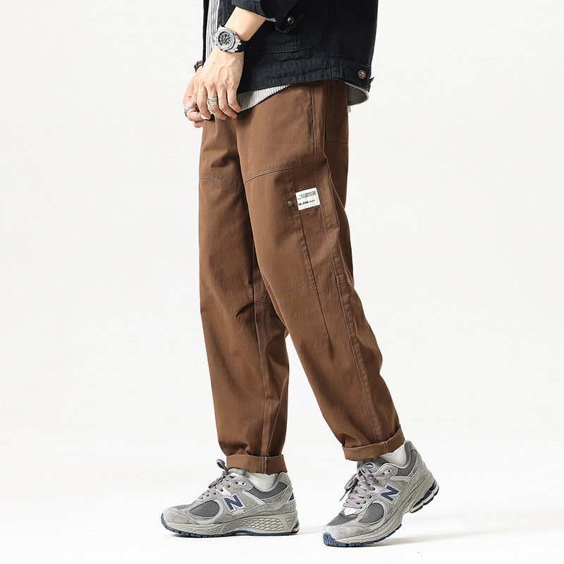 Men's Loose Fit Cargo Jogging Pants with Drawstring, Knee Inserts, and Utility Details Mune Fashion
