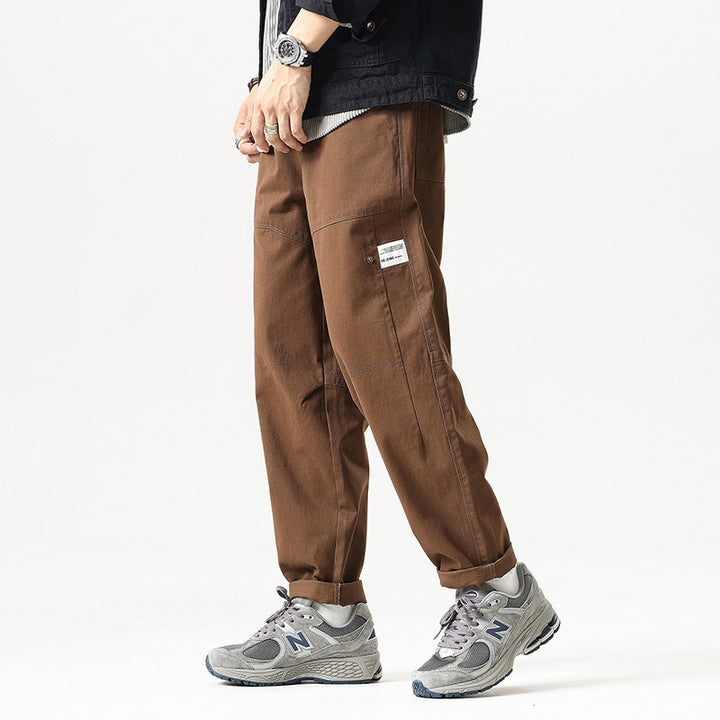 Men's Loose Fit Cargo Jogging Pants with Drawstring, Knee Inserts, and Utility Details Mune Fashion