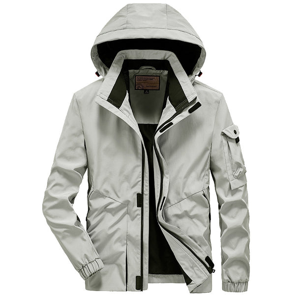 Men's Lightweight Multi-Functional Outdoor Wind Jacket with Hood and Sleeve Pocket Mune Fashion