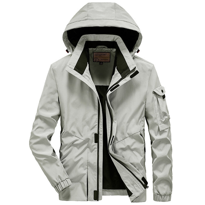 Men's Lightweight Multi-Functional Outdoor Wind Jacket with Hood and Sleeve Pocket Mune Fashion
