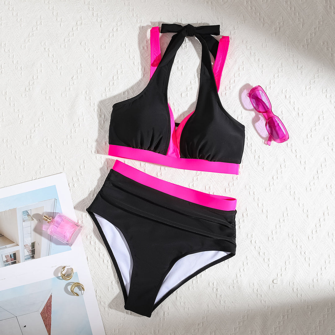 Women Sporty High Waist Bikini Set with Asymmetric Cut Mune Fashion