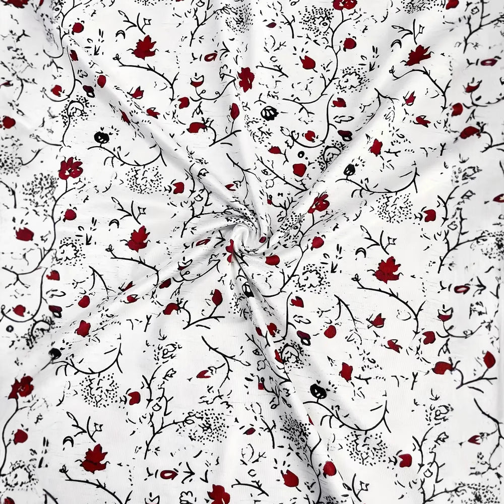 Women's casual falling A-line top with round neck, floral all-over pattern and flowing hem Mune Fashion