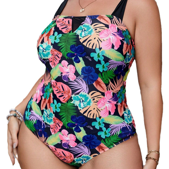 Women One-piece Swimsuit with Floral Accents Mune Fashion