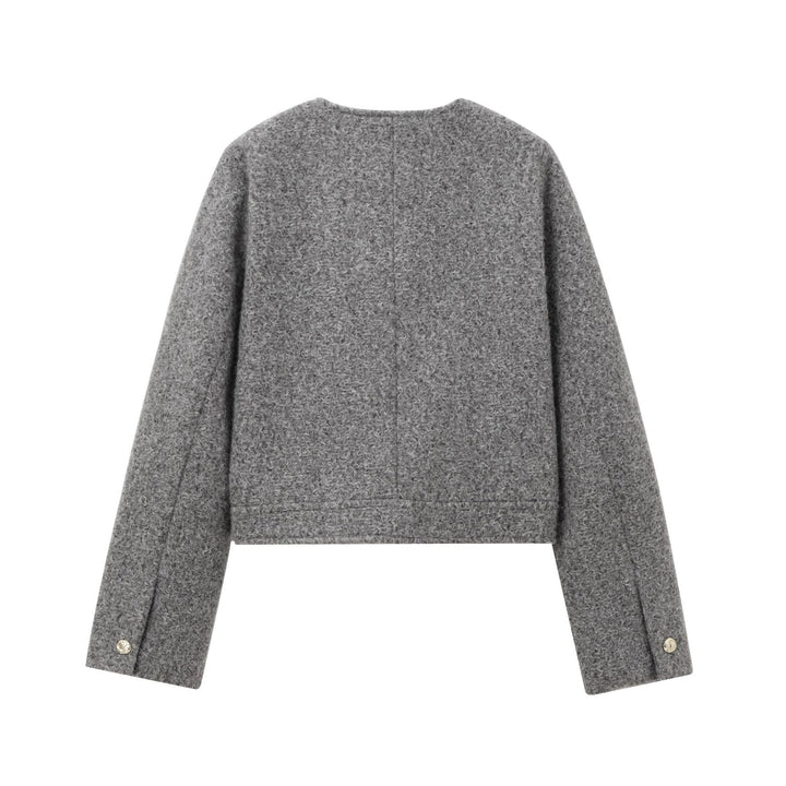 Women's structured short jacket in bouclé look with patch pockets Mune Fashion