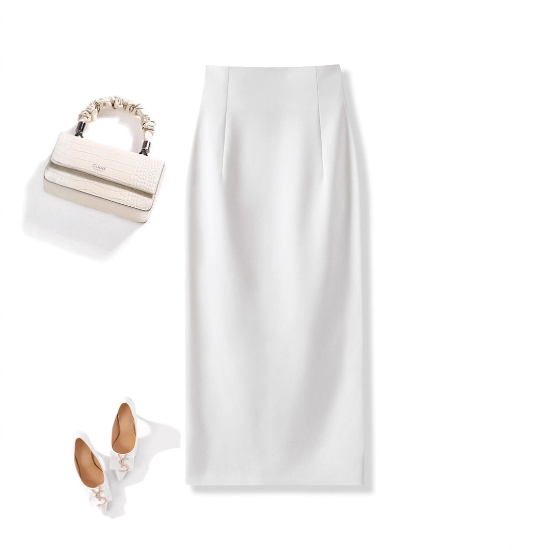 Women's Elegant Midi Skirt with Gatherings Mune Fashion