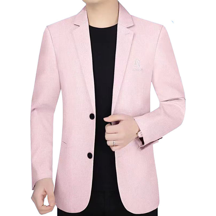 Men's slim fit single-breasted city blazer with textured wool blend Mune Fashion