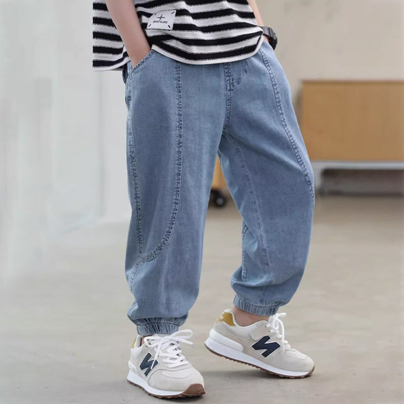Unisex casual denim pants with elastic cuffs Mune Fashion