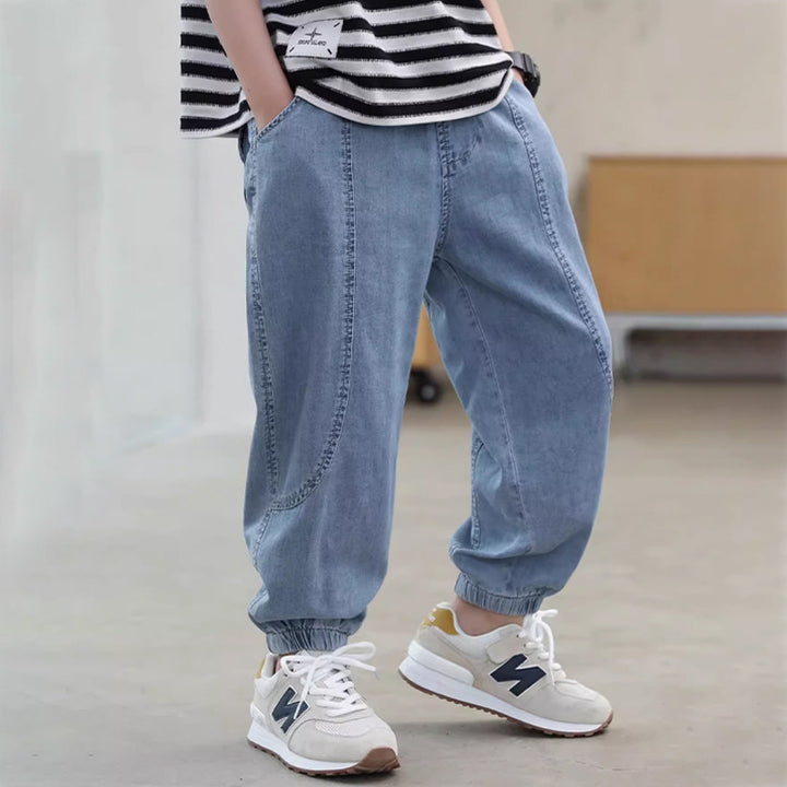 Unisex casual denim pants with elastic cuffs Mune Fashion